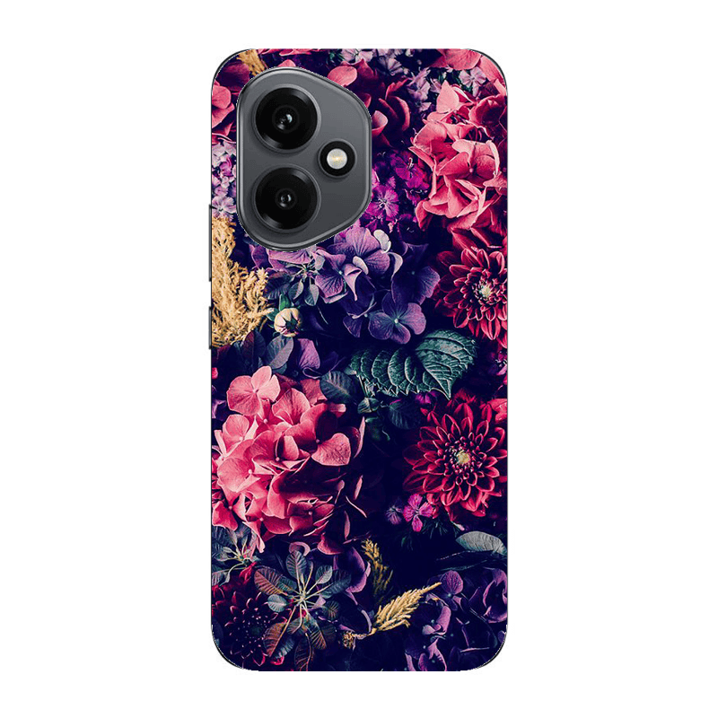 Honor Magic 400 Purple and pink flowers Transparent Silicone TPU Θήκη